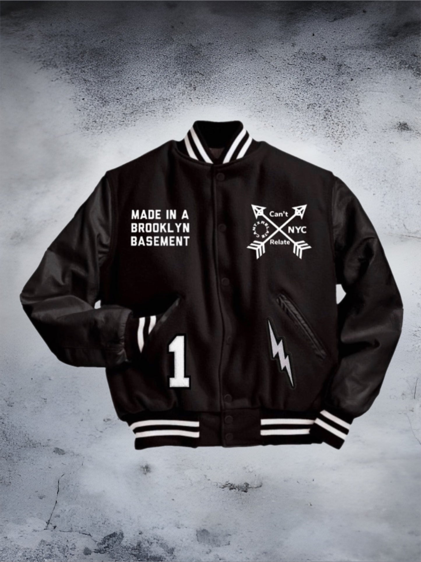 Bk embroidered varsity jacket