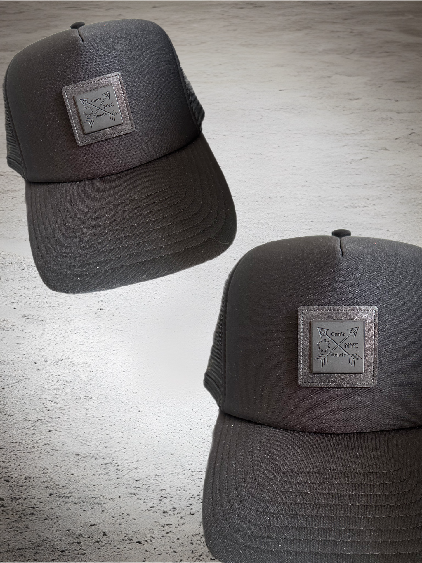 All Black Medallion Trucker Hat