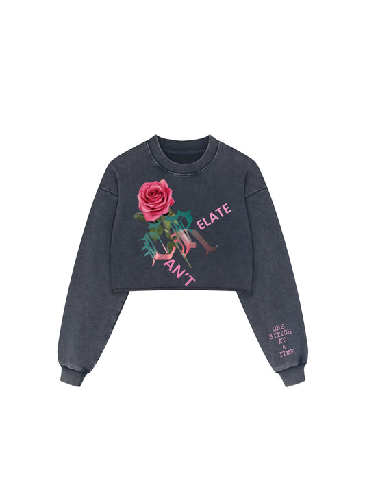 These flowers Cropped Crewneck Sweater