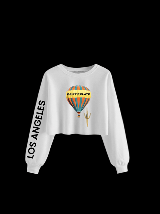 UP UP AND AWAY CROPPED CREWNECK