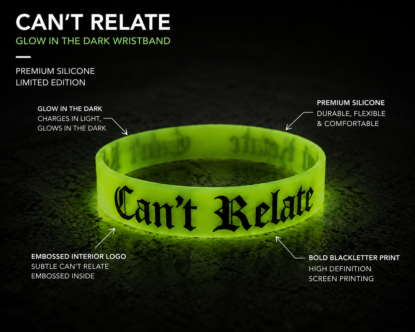 Glow In The Dark Wristband green