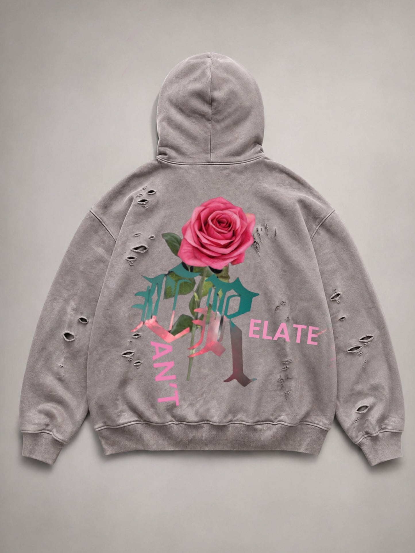 Crimson Bloom Zip Hoodie